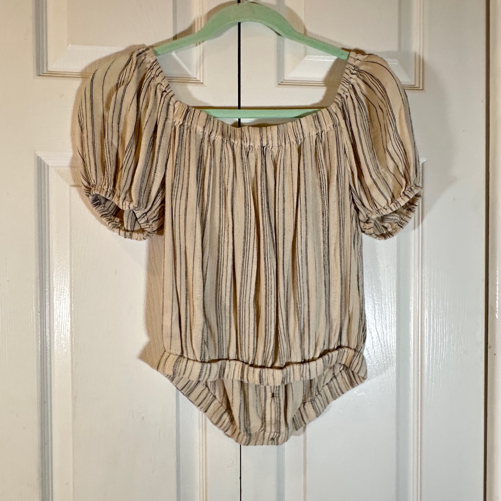 American Eagle Crop Top Button Down Puff Sleeve S… - image 2