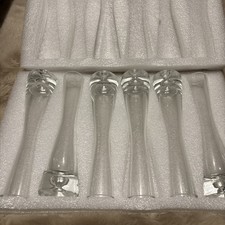 Set Of 6 Glass Bud Vases With Weighted Bottom For Event Decor 8 Tall 2 Base