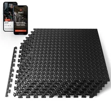 SQUATZ 6pcs Durable Gym Mat, EVA Foam Interlocking Tiles & Noise Reducing Design