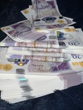 20 GBP REPLICA MONEY X5 BANK NOTES - UK POUNDS, CASH FOR MOVIES  PRANKS