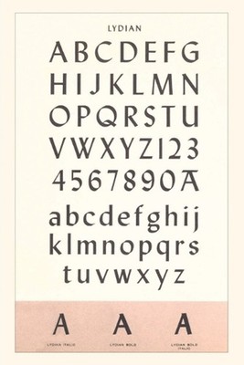 Vintage Journal Font Sample Chart, Lydian by Found Image Press (English) Paperba