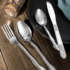 Deluxe Premium Cutlery Flatware Set For The Home - Stainless Steel Cutlery Servi