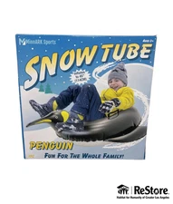MinnARK Sports Penguin Snow Tube: Inflatable Snow Toy for Kids, Winter Sled 45"