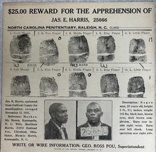 Original Reward poster for escaped prisoner escaped Nov. 11, 1931  