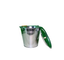 12 Liter Ascheeimer mit Deckel Aschekübel Kamineimer mit Deckel Metall mit Henke