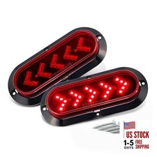  Pack of 2 6 Inch Oval ARROW Lights 25 LED Tail Lights Turn Signal Surface Red