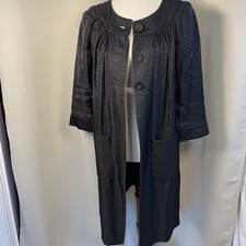 Vera Wang Evening Coat Cardigan Jacket Wrap Black Size 8 EUC