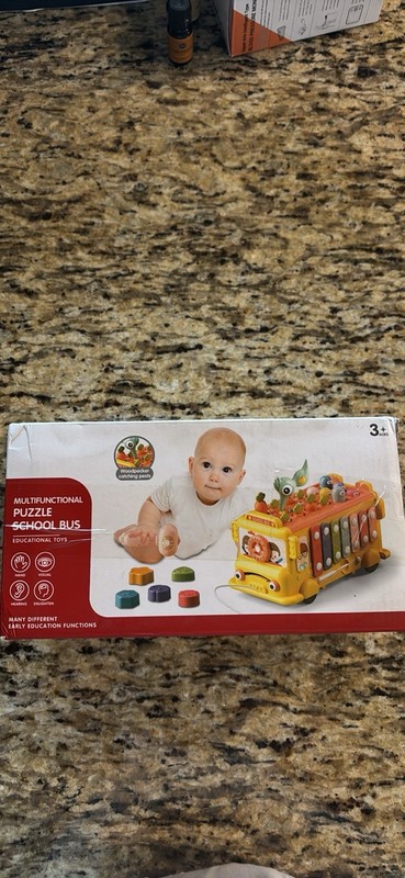 Woodpecker Multifunctional Puzzle School Bus Educational Toy for Ages 3+