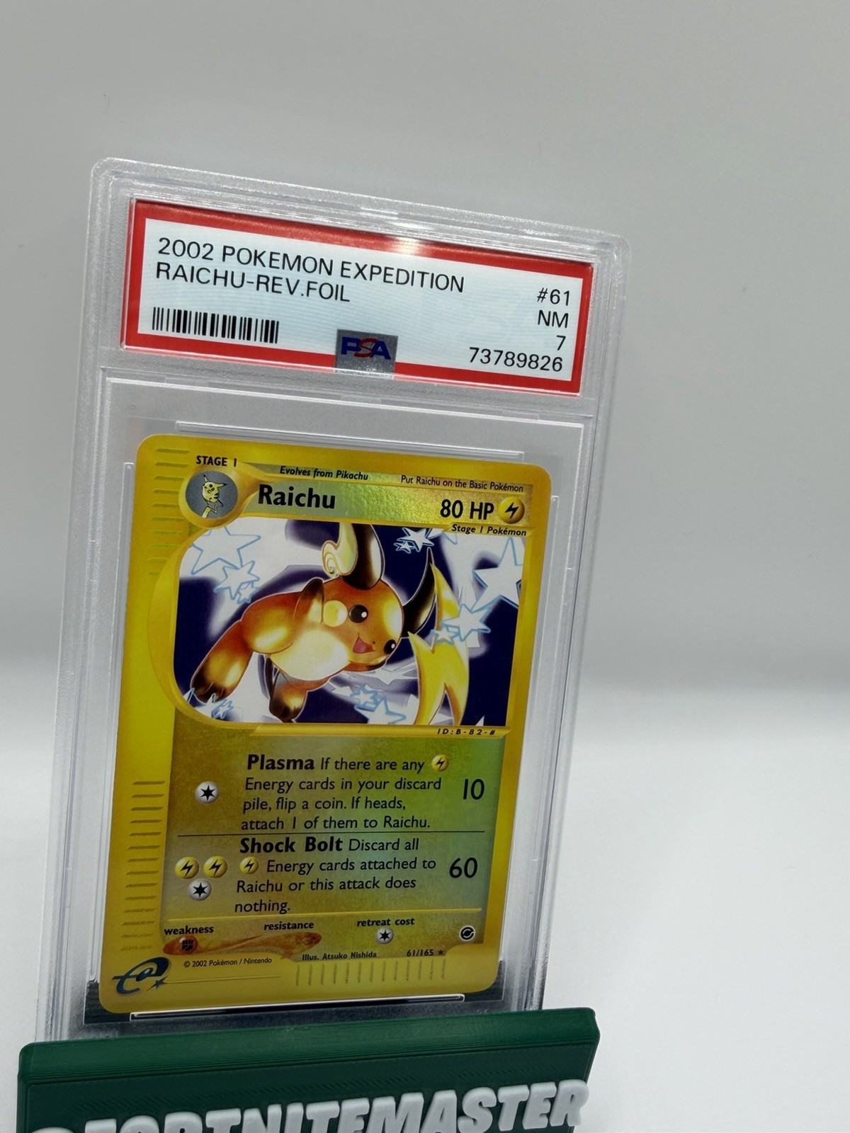 Pokémon TCG Raichu Expedition Reverse Holo Rare 61/165 PSA 7 2002