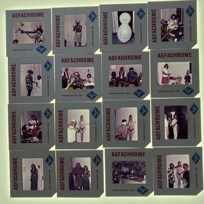 16 FUN Halloween Party Games Balloons Costumes Agfachrome slides 35mm 1965