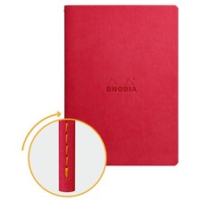 Rhodia Rhodiarama Sewn Spine Notebook - Dot grid 32 Sheets - 6 x 8 1/4 - Poppy