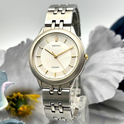 Excellent SEIKO Lucent Men's Round Gold Vintage Watch