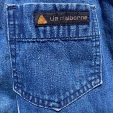 Vintage 80s 90s Liz Claiborne Elastic High Waist Pull On Denim Pants 25 26 27