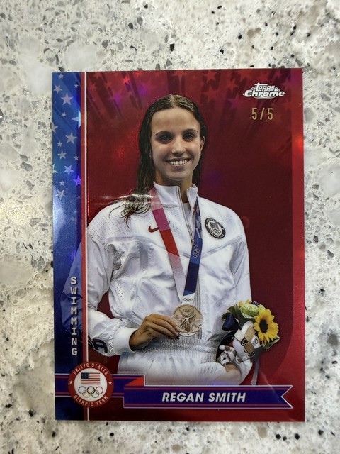 2024 Topps Chrome Team USA Olympics Regan Smith Red /5 Swimming #72