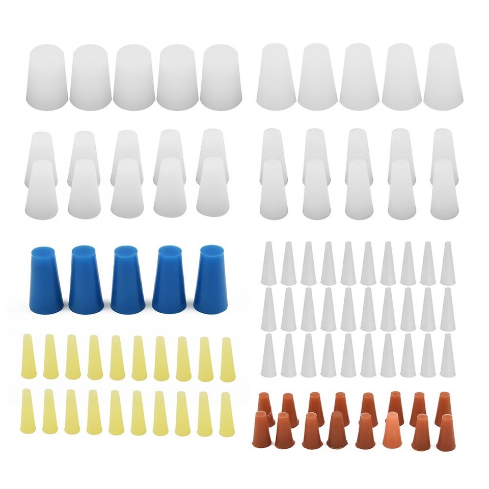 100X High Temp Silicone Rubber Cap Plug Combo Kit Powder Coating Paint