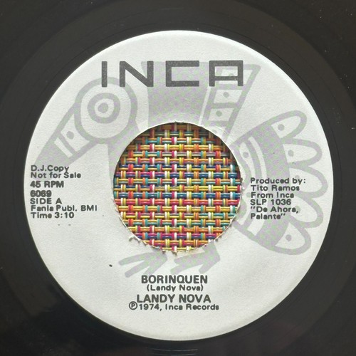 LANDY NOVA - Borinquen / RARE SALSA GUAGUANCO 45 INCA PROMO