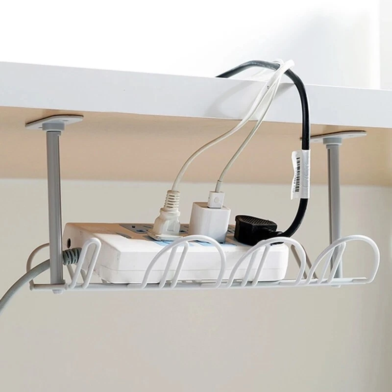 32 in. Wire Tray Desk Cable Organizer, Black