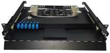6 Fiber 1RU Rack Mount w/ 6 SC/UPC Simplex Adapters, Singlemode Pigtails  Tray