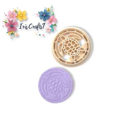 Schildkröte im Kreis für Polymer Clay Cutter | 3D-gedrucktes Tonwerkzeug | IrisCrafts7 UK