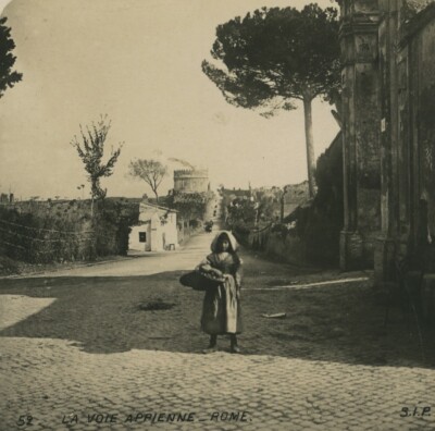 Italien Roma Rom via Appia altes SIP Stereoview Foto 1900er