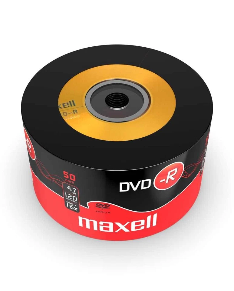 Maxell DVD-R Recordable Blank DVD-R Discs Pack 50 Shrink-Wrap 4.7GB 120mins 16x - Image 2 of 3