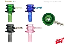 Phoenix Star 14mm Glass Bong Bowl 7-hole  unique Filter Screen  2025 🔥🌿💨🌟🚀