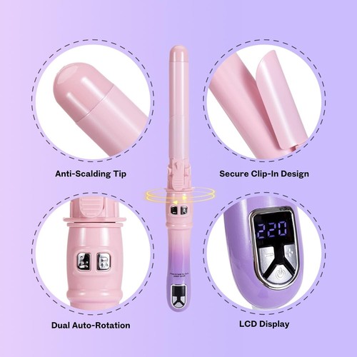 Automatic Self Rotating Curling Iron 1.1 Inch Professional Hair Curler with L... - Picture 9 of 9