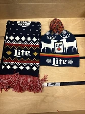 Miller Lite Holiday “Ugly Sweater” Hat And Scarf Set