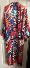 natori robe size large kimono nightgown pajama soft multicolor