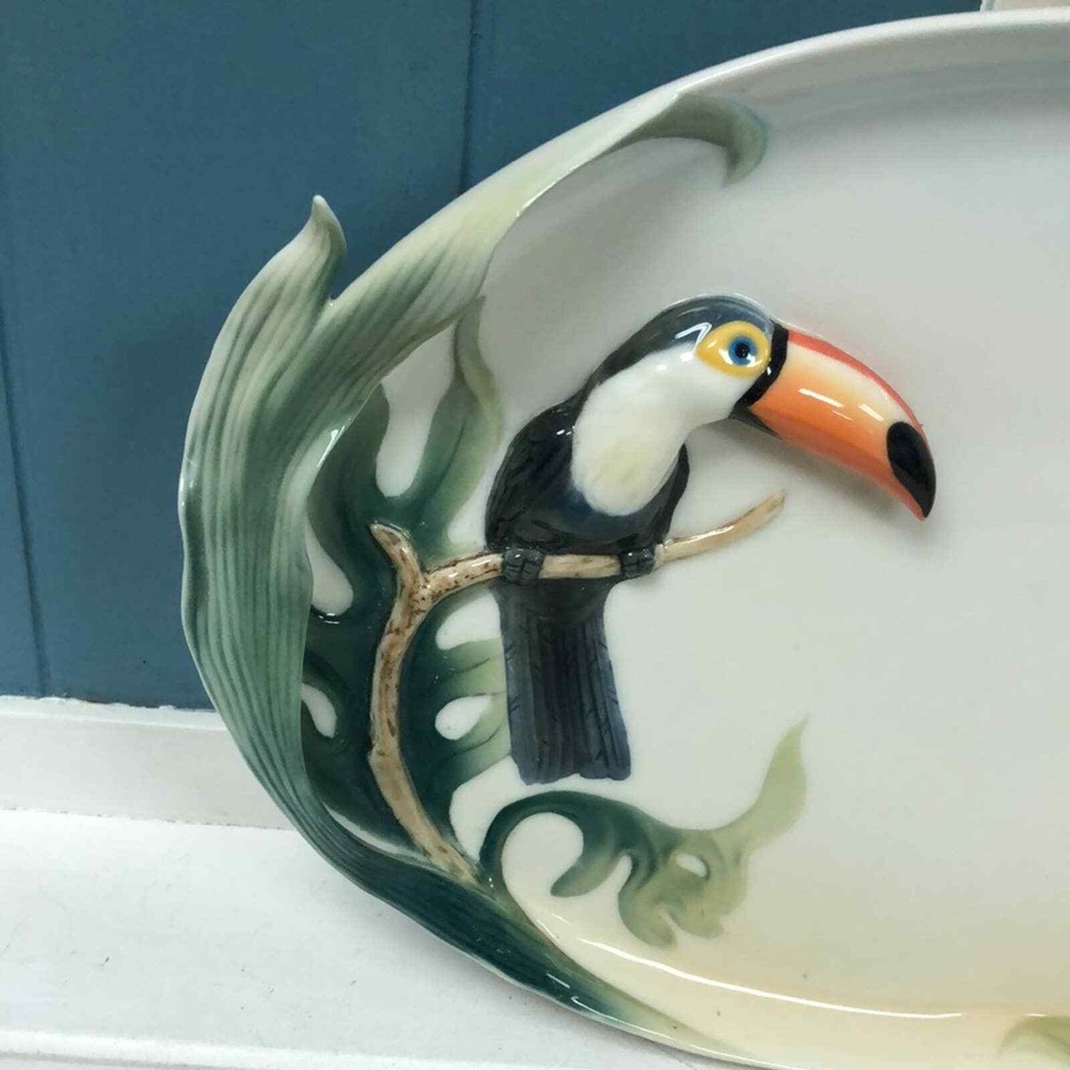Franz Porcelain Paradise Calls Toucan Ornamental Platter FZ00403 8