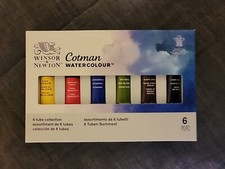 Winsor Newton Cotman Water Colours Paint Set of 6, 8ml Tubes