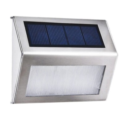  LED Solarbetriebene Wandleuchten Wasserdicht Außen Garten Zaun Stufe Treppenlicht