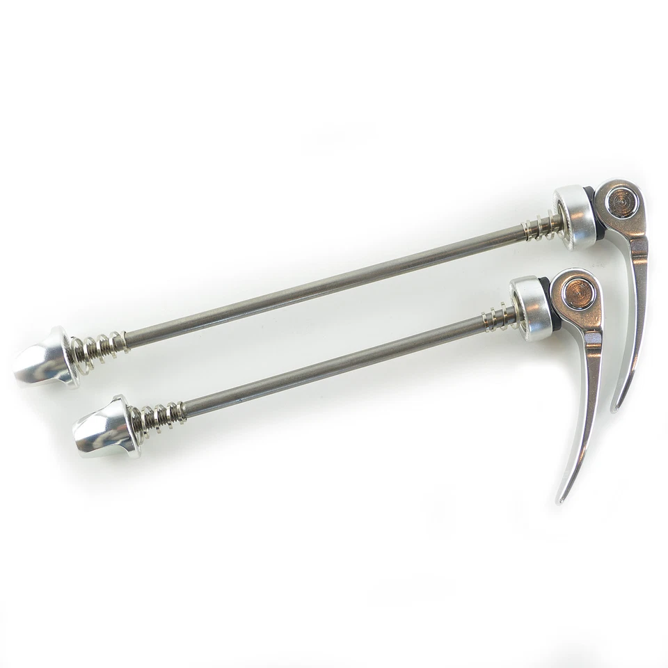 OMNI Racer Quick Release Road Mountain Bicycle Wheel Skewers Stainless: SILVER - Image 2 of 4