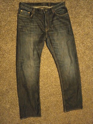 John Varvatos USA Authentic Straight Dark Blue Jeans Mens Size 34R 34 x 30