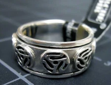 45 RPM Record Adapter Insert Spinning Turntable DJ Ring STERLING SILVER Spindle