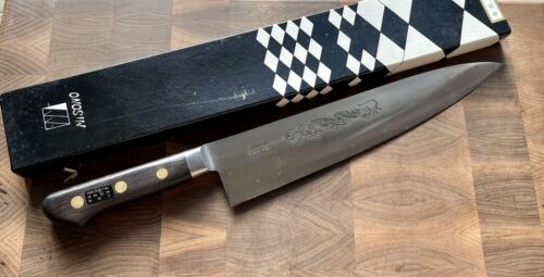 Misono Swedish Steel Gyuto 270mm Dragon engraving Carbon  Japanese chef Knife - Afbeelding 1 van 16