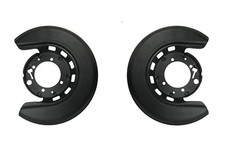 LH & RH Rear Black Brake Rotor Backing Shield Plates For 1965-82 Chevy Corvette
