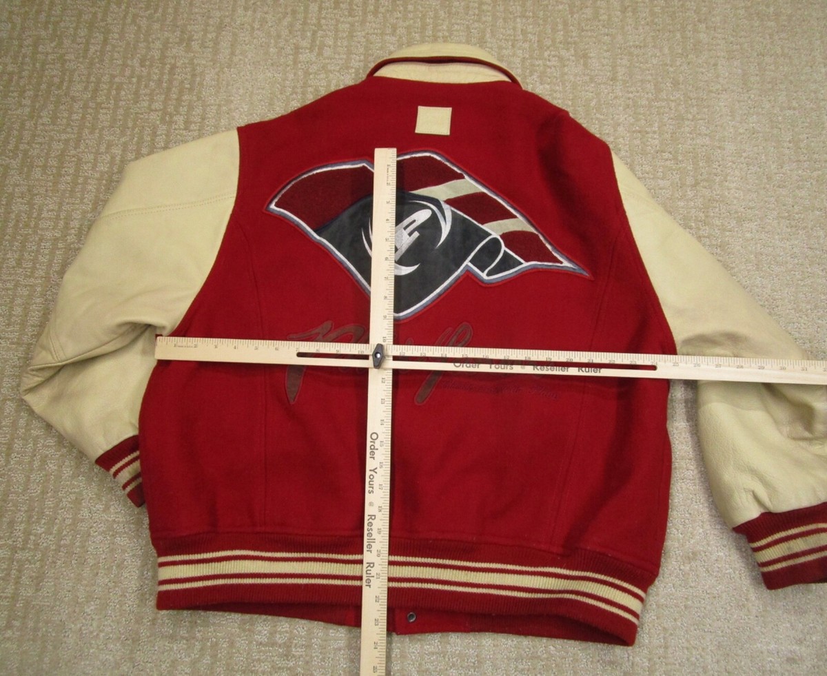 ウェア PHAT FARM WOOLLY PARKER Phat Farm Jacket Men 2XL Red Leather Wool Varsity Hip Hop