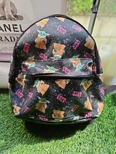 Bioworld Star Wars MINI Backpack Black Multi-Color Grogu Baby Yoda EUC