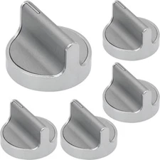 Set Of 5 W10594481 Gas Range Knobs Sliver Replacement Part for Whirlpool Range