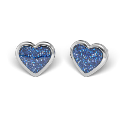 STUDEX Ohrstecker HERZ Glitter blau Ø4mm Chirurgenstahl steril antiallergisch