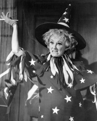 Phyllis Diller in a witch costume circa 1970 Historic Old Photo