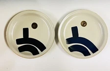 MCM (2) LOOKOUT MOUNTAIN Stoneware 11” Dinner Plates-Jim Kaneko Design-See Desc.