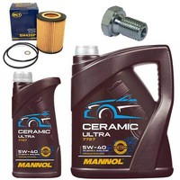 MotoröL Filter Set Mannol 5W-40 6 Liter + Schraube FüR BMW 7Er 728I Il E38 193PS
