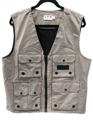 LTD Topman LTD Collection T Utility Vest With Multiple Pockets & Zipper Closure