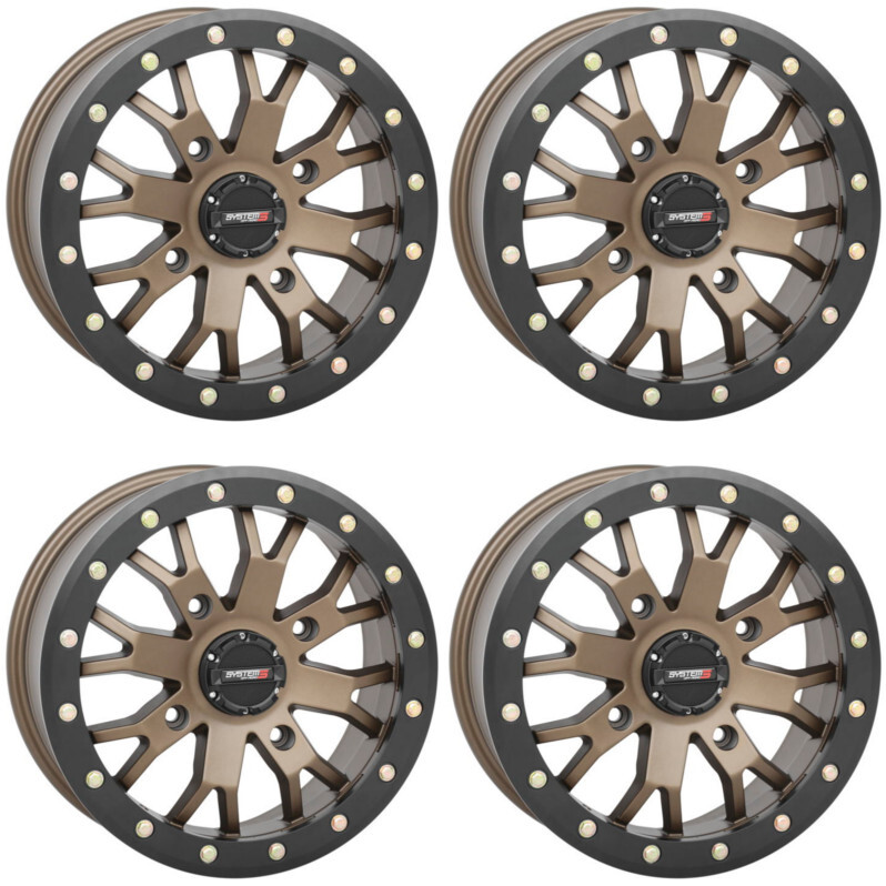 4 ATV/UTV Wheels Set 15in System 3 SB-4 Beadlock Bronze 4/137 4+3 CAN ...