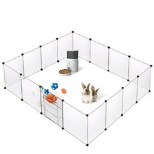 12/16 Panel Fence Dog Playpen Crate Pet Play Pen Exercise Puppy Kennel Cage Yard