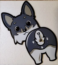 Cute Corgi Butt Wall Clock: Adorable Analog Dog Clock