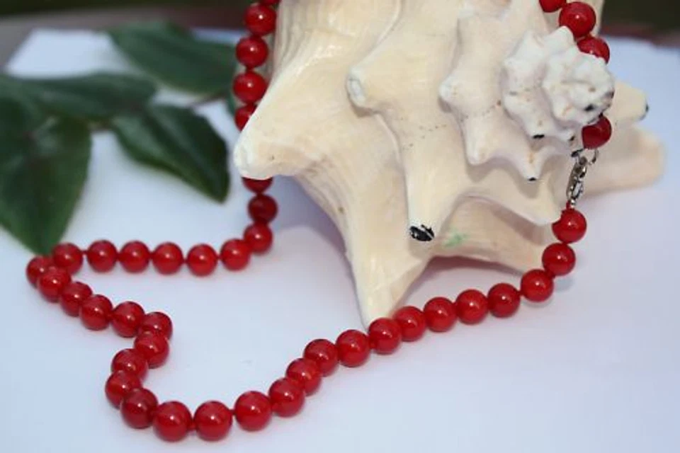 K04 47cm Perles Bijoux Collier de chaîne Corail en pierre - Photo 1/1