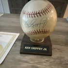 Ken Griffey Jr Signed Baseball w/ Stand Nameplate, Fantastic COA